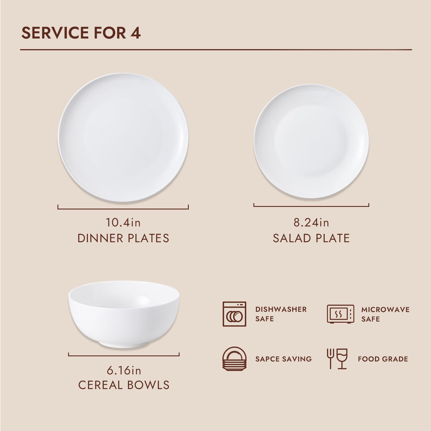 KINGSTONE dinner plates stacked showing compact storage and balance