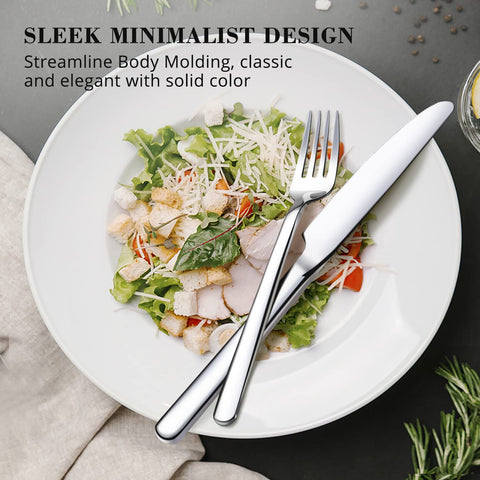 KingStone flatware with thickened handles for comfortable, balanced grip.