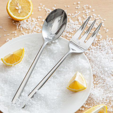 Kingstone dinner knife and fork close-up with balanced weight.