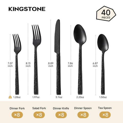 Kingstone dinner knives with balanced weight and precise edge