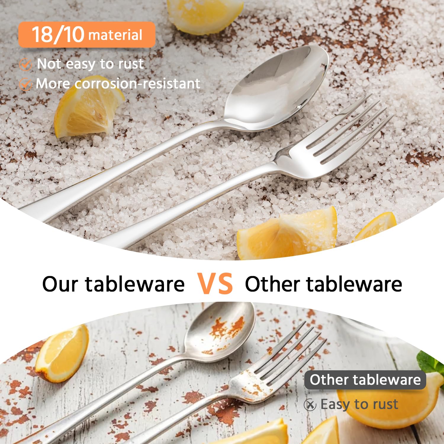 Kingstone dishwasher-safe forks with shiny surface for easy cleaning.