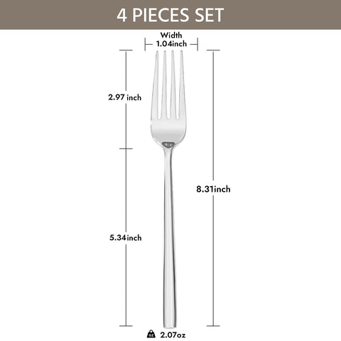 Kingstone forged 18/0 stainless-steel dinner forks offer corrosion resistance