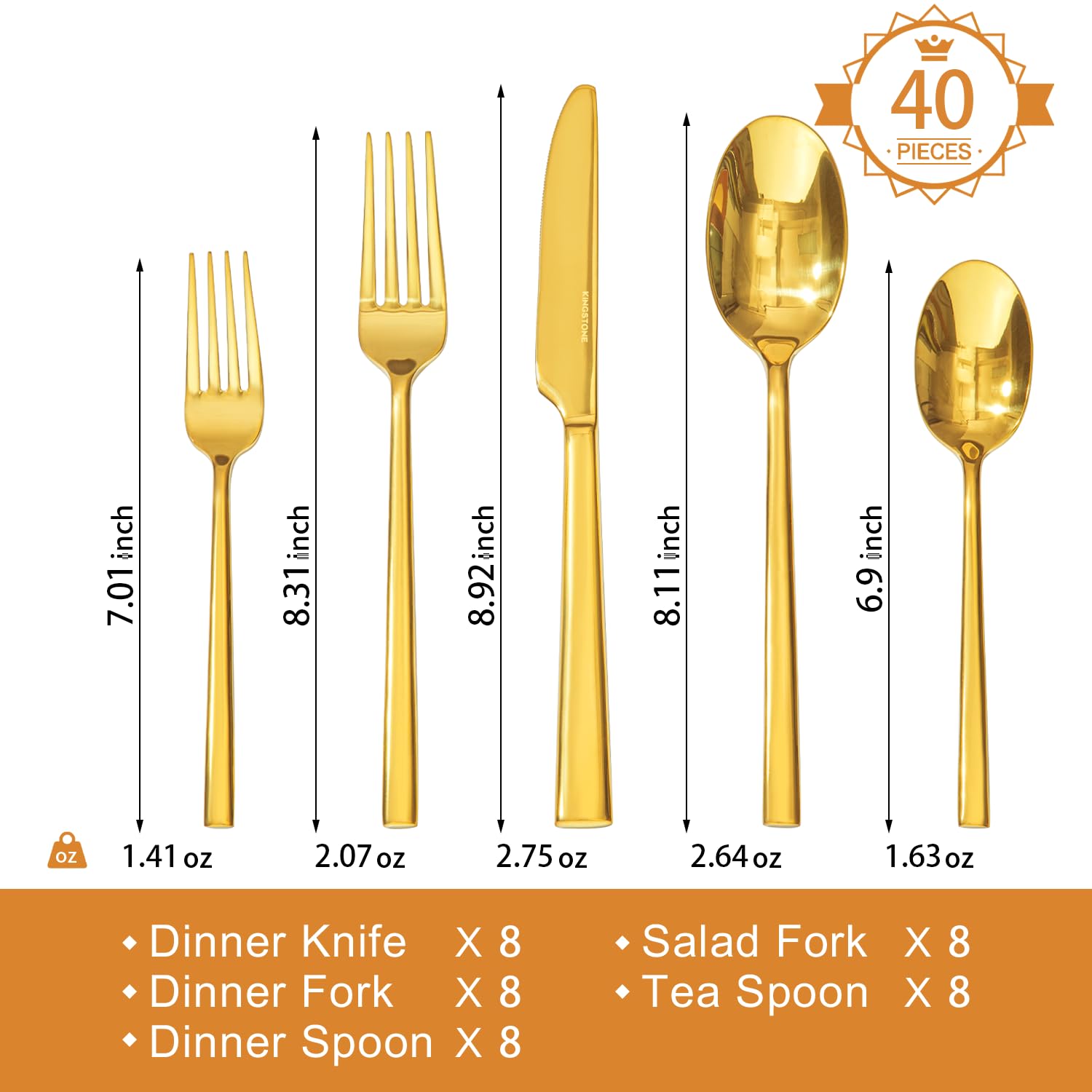 KINGSTONE dinner fork featuring mirror polish and sturdy 18/0 stainless steel
