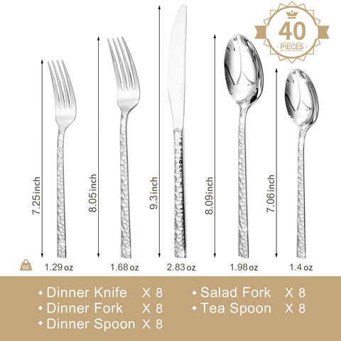 KINGSTONE dinner fork with hammered texture for durable, elegant dining
