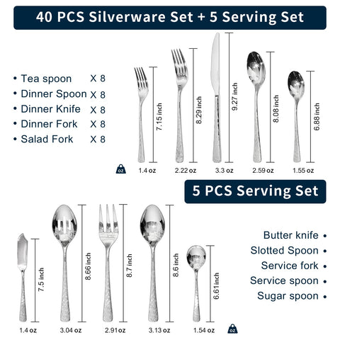 Kingstone hammered silverware dinner fork complements modern table settings.