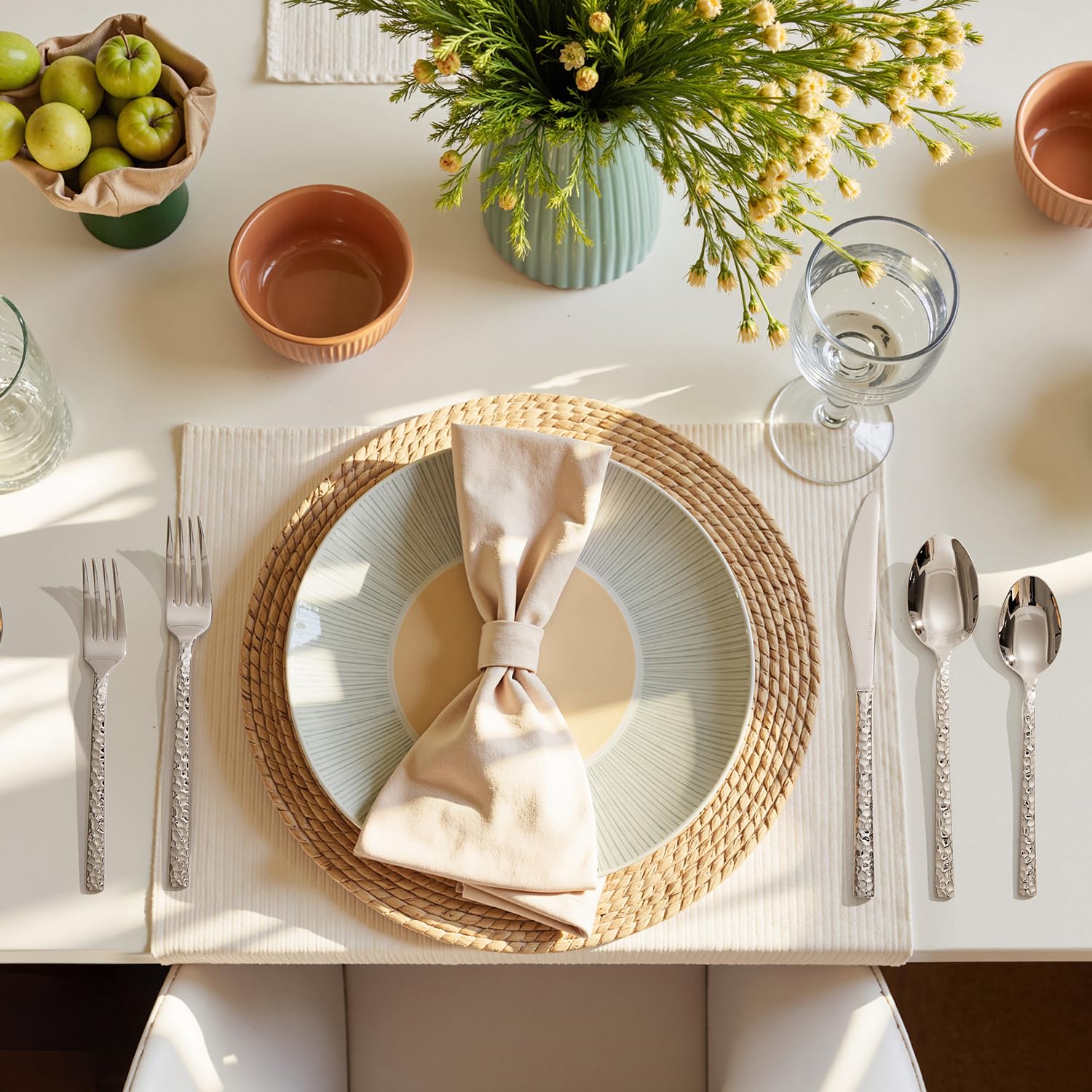 Kingstone hammered silverware finish closeup highlights premium craftsmanship.