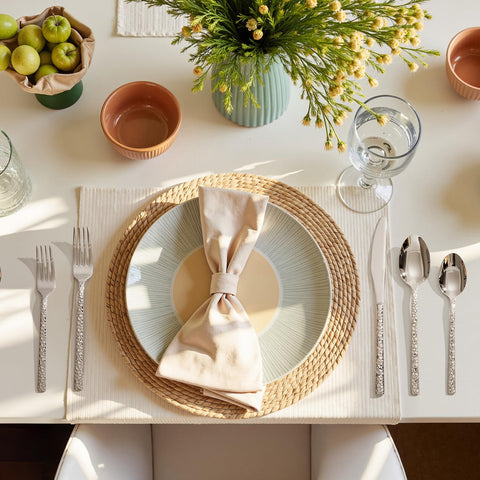 Kingstone hammered silverware finish closeup highlights premium craftsmanship.