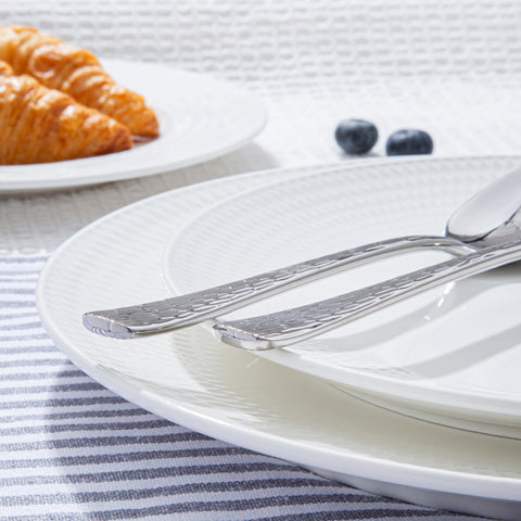 Kingstone hammered silverware set dishwasher-safe care and mirror finish