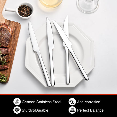 Kingstone modern sleek set enhances dining aesthetics.