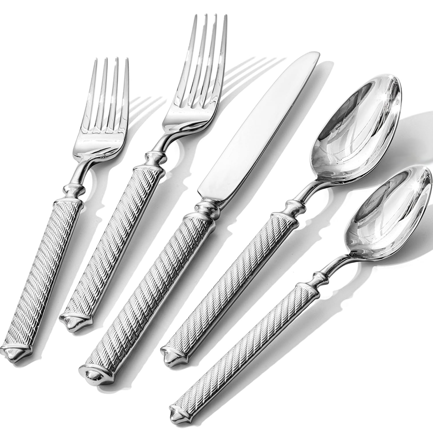 KINGSTONE dinner knives with retro rope pattern for durable everyday dining.