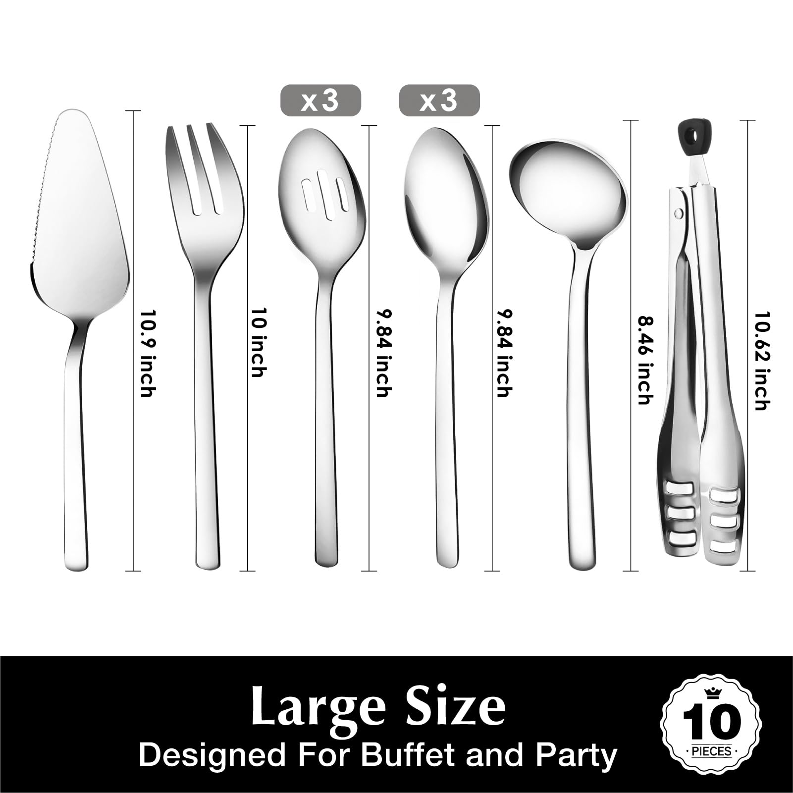 Kingstone 10 inch serving fork and 10.9 inch cake server – versatile duo
