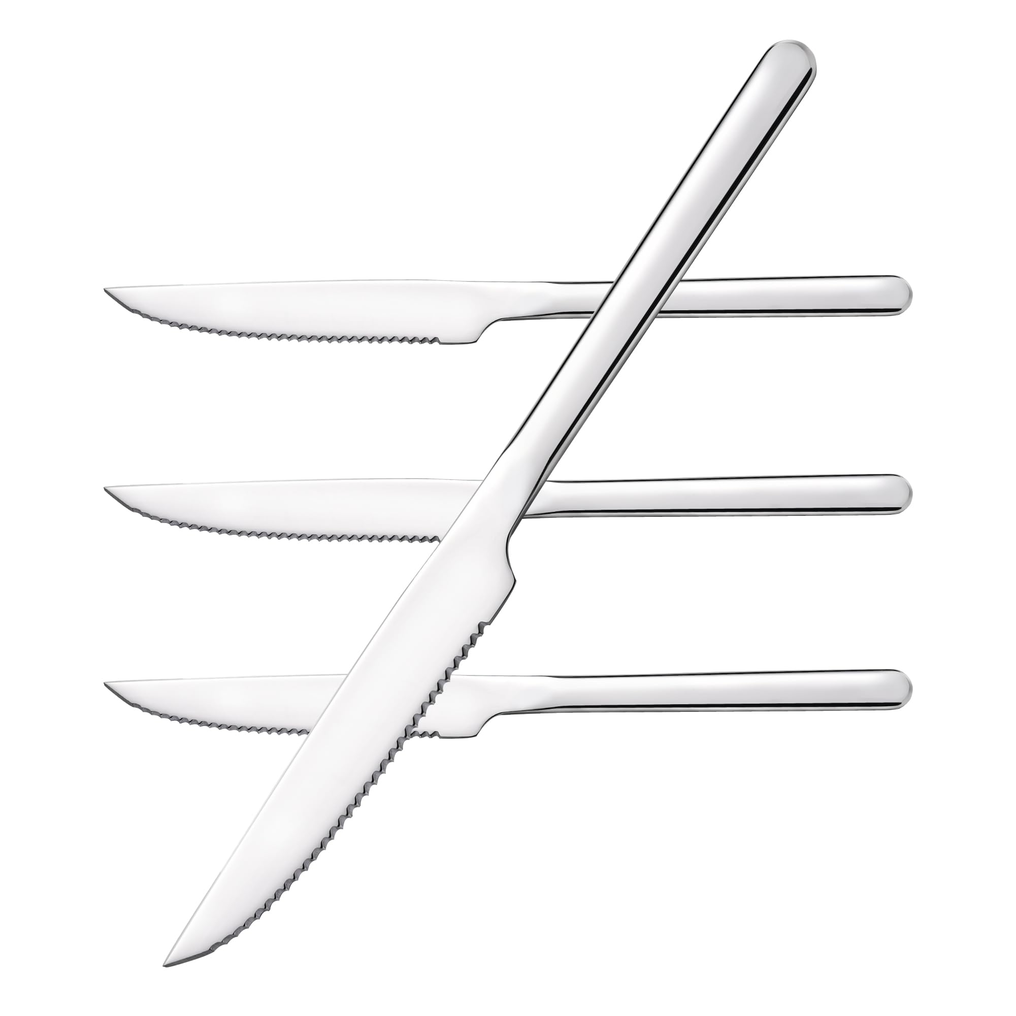 KINGSTONE sharp steak knives with full-serrated blade for clean, quick cuts at home.