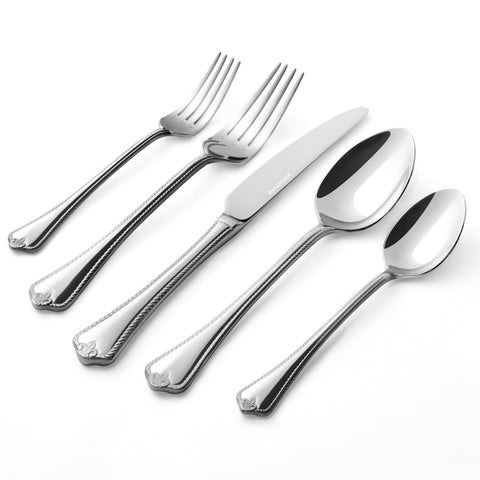 Kingstone 60-piece set dinner knives with a polished mirror finish for elegant dining