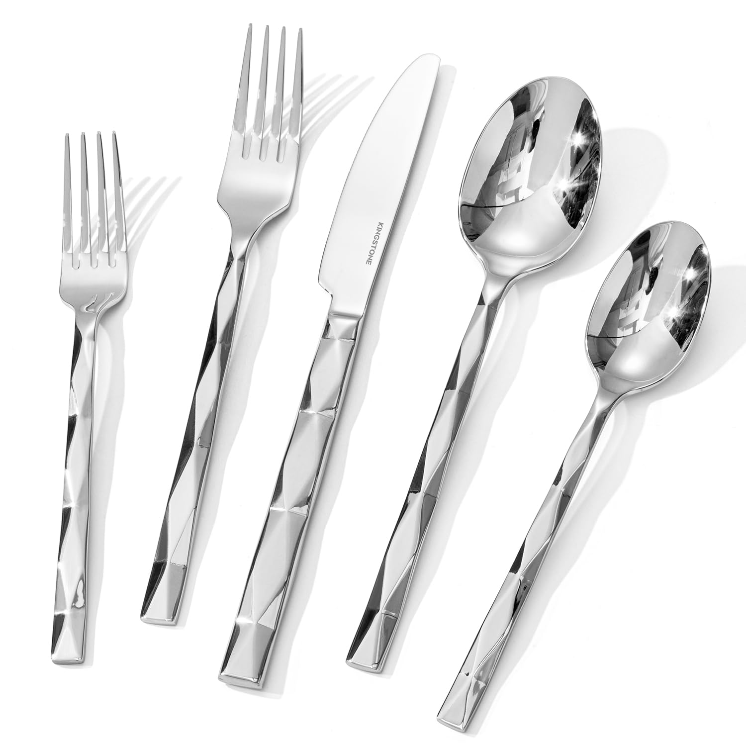 KINGSTONE diamond-cut pattern silverware elevates dining with luxury shine