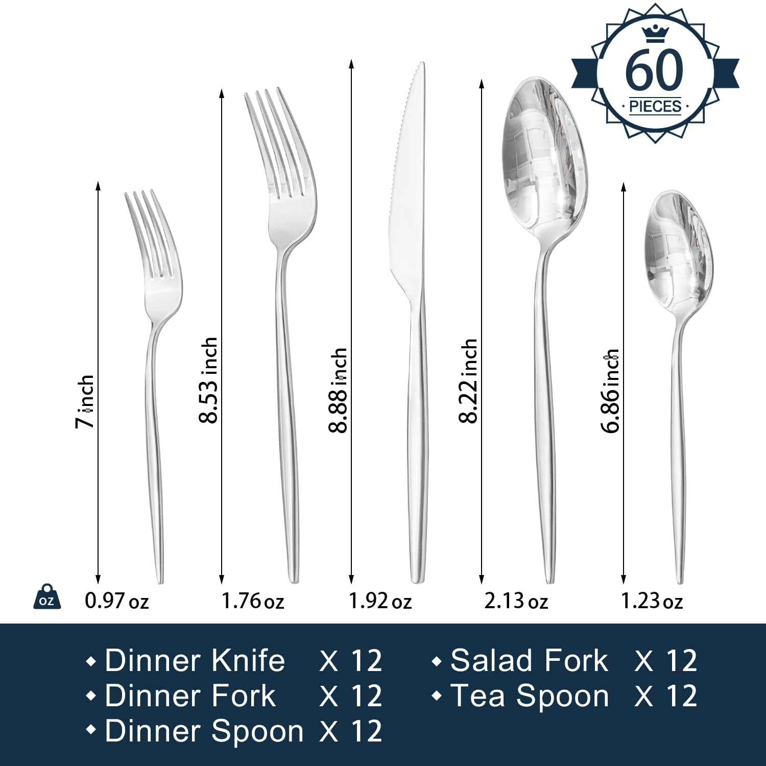 KINGSTONE dinner forks 12-piece set for reliable everyday dining.