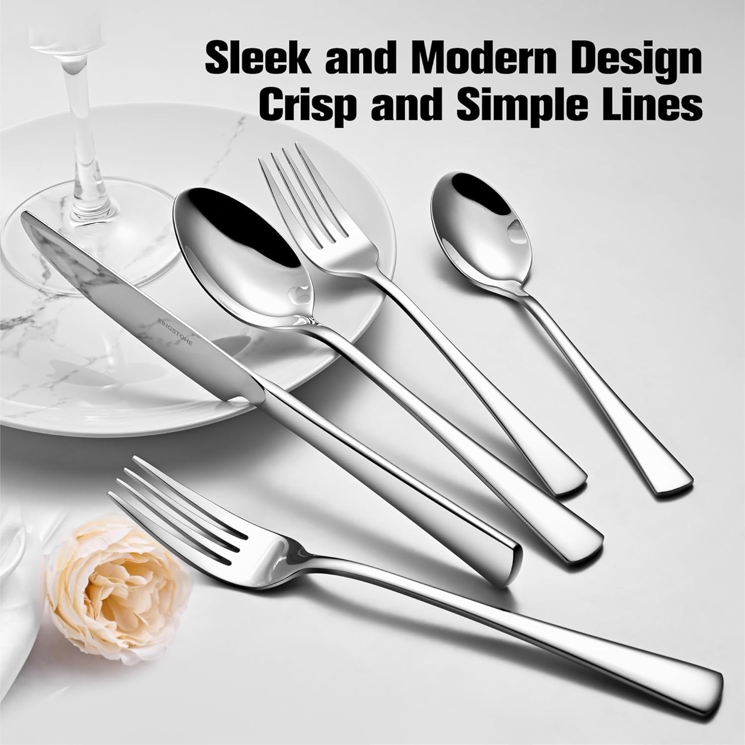 Kingstone dinner spoons featuring a mirror finish and easy cleaning