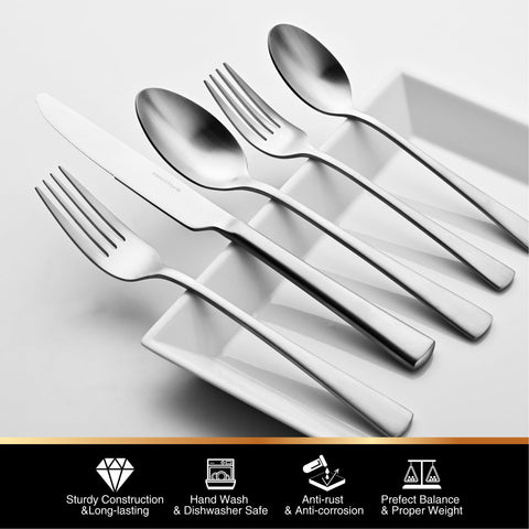 Kingstone dishwasher-safe silverware ready for easy cleanup.