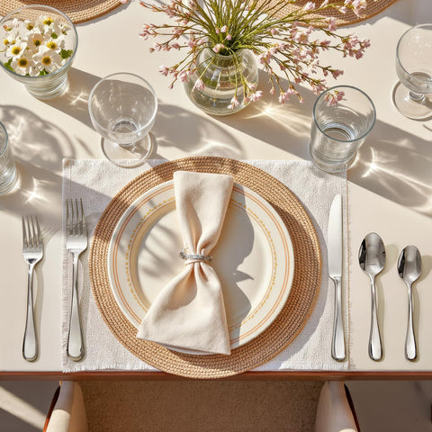 Kingstone silverware set for 4 dinner forks; durable design suitable for formal meals.