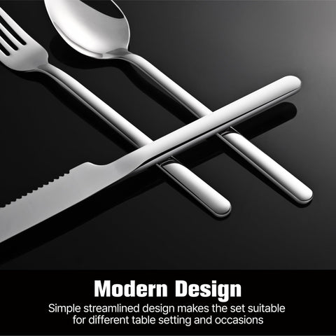 Spoons and forks arranged for a modern KINGSTONE table setting.