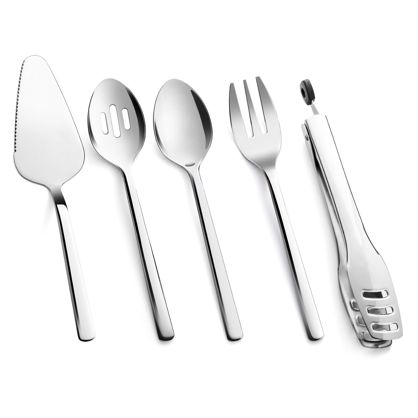 KINGSTONE slotted spoon in a sleek mirror finish for easy serving of salads and pasta