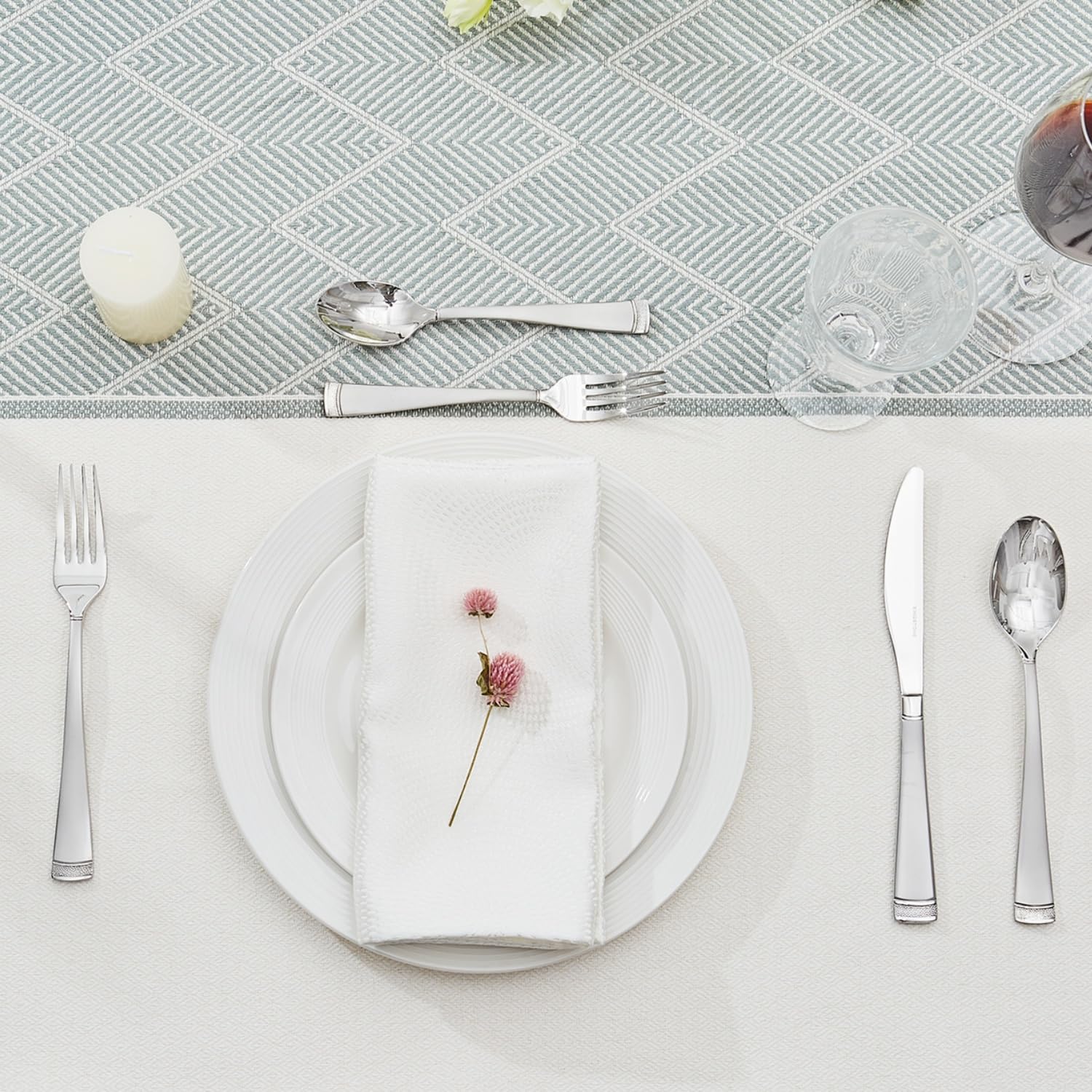 Kingstone dining-set arrangement on table showcases refined dinnerware style