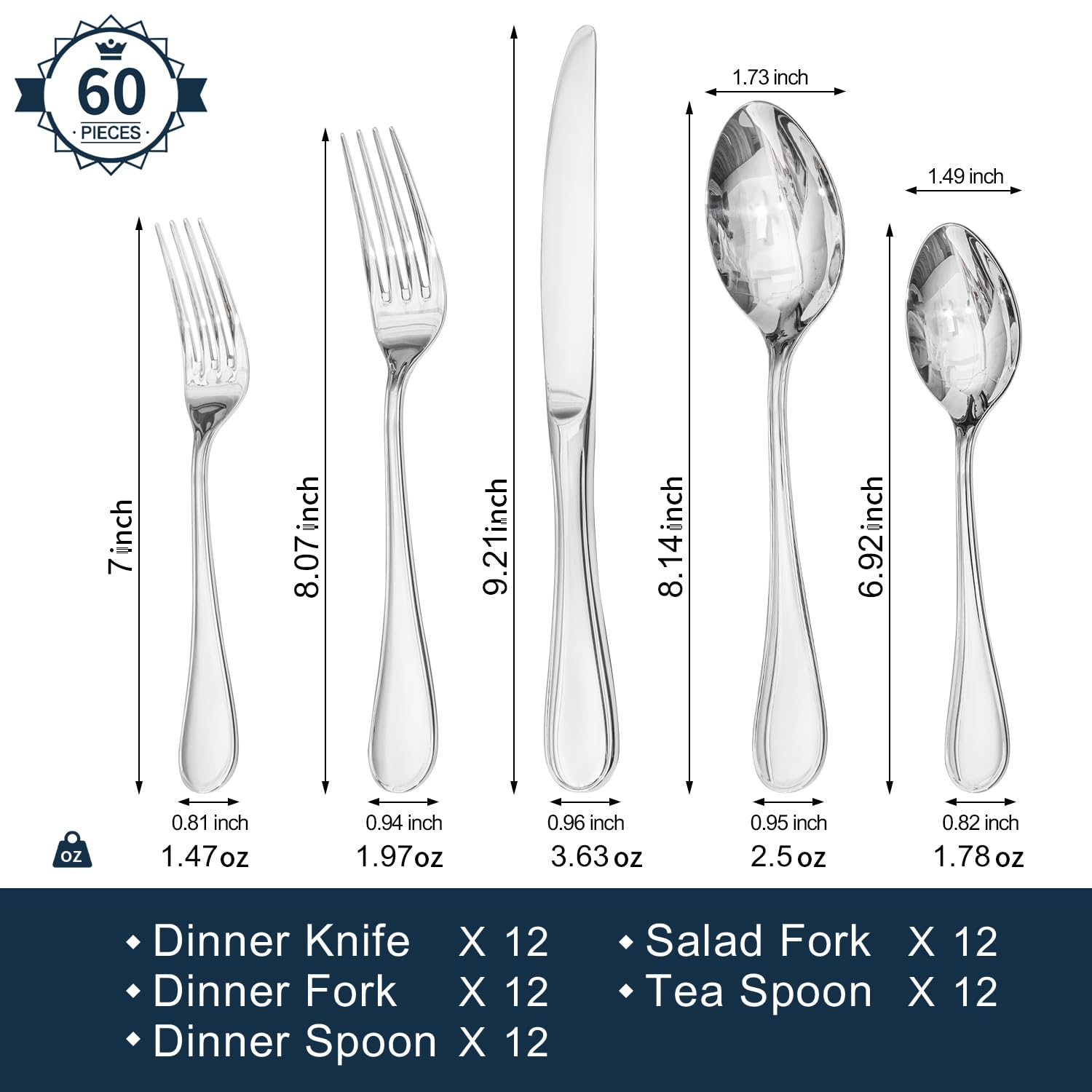 Kingstone teardrop dinner forks with ergonomic grip for comfort.