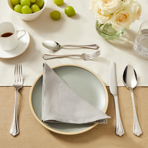 KINGSTONE teardrop-handle close-up highlighting classic vintage pattern for timeless table appeal.