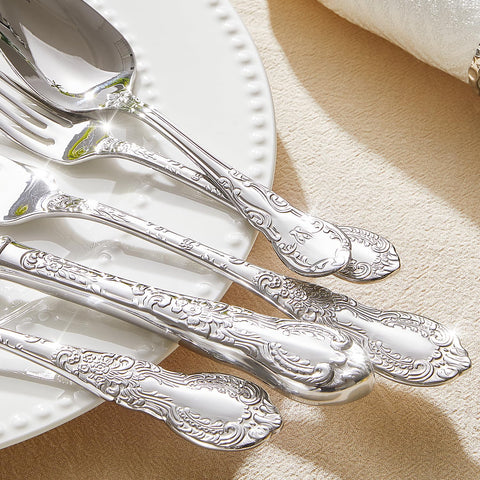 KINGSTONE vintage carved teaspoons for tea time and dessert