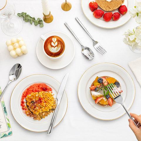 Kingstone wedding and party table setting with elegant silverware.