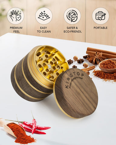 Kingtop grinder in action releases fresh aromas of ground spices