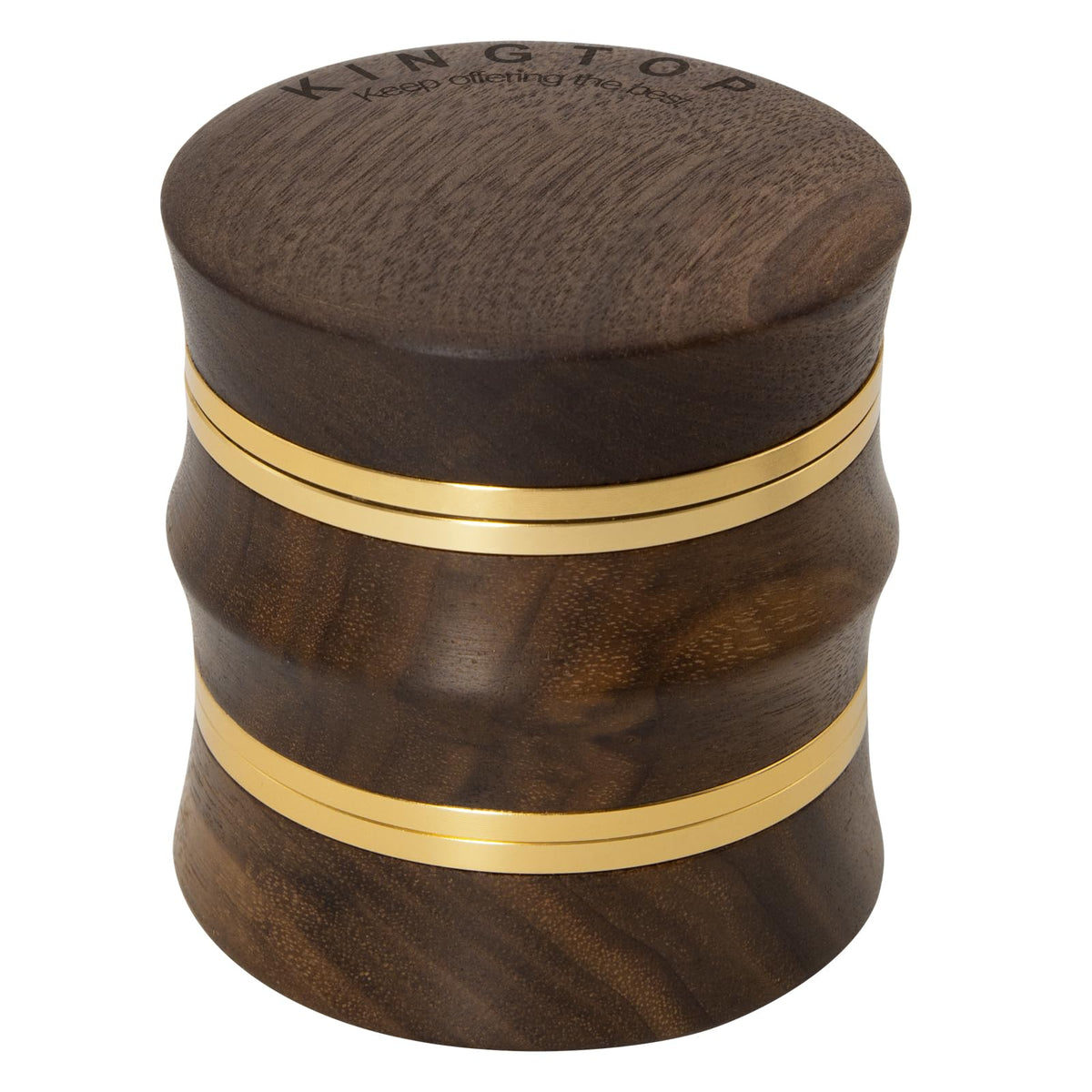 KINGTOP grinder with walnut wood and aluminum construction for durable use.