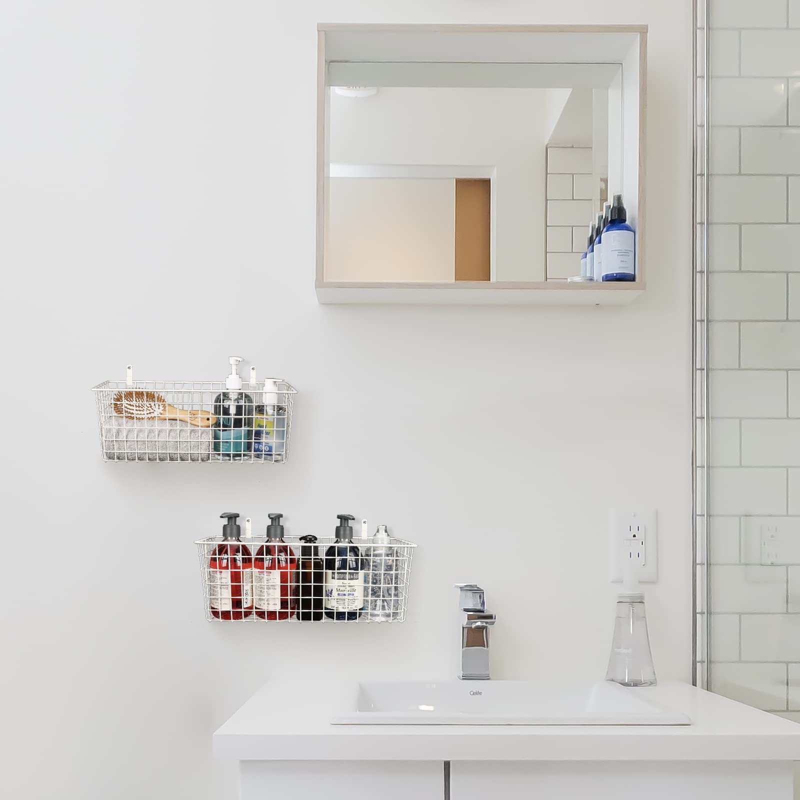 KINLINK durable metal wire baskets resist rust and wipe clean after use.