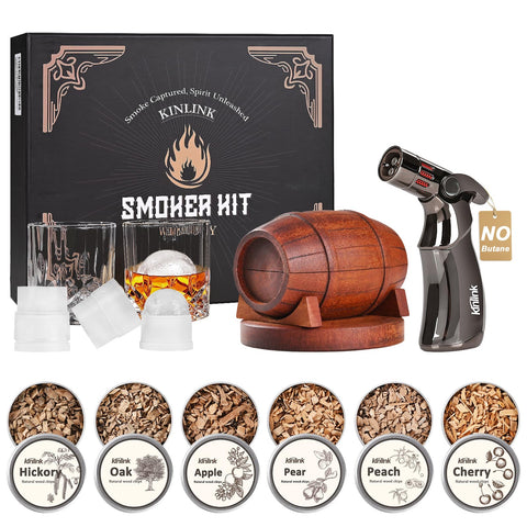 KINLINK whiskey smoker kit bar set enhances home bartending with aroma