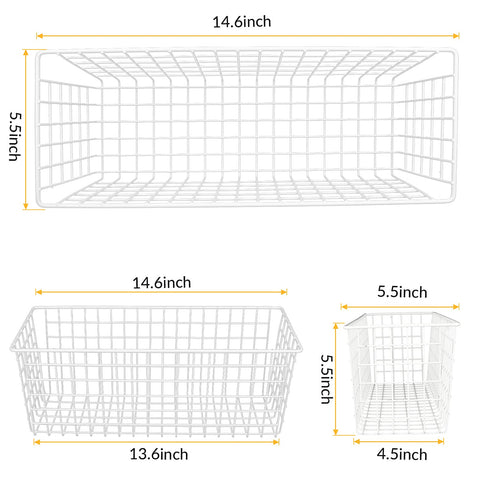 KINLINK white metal wire basket with open design for quick visibility of contents.
