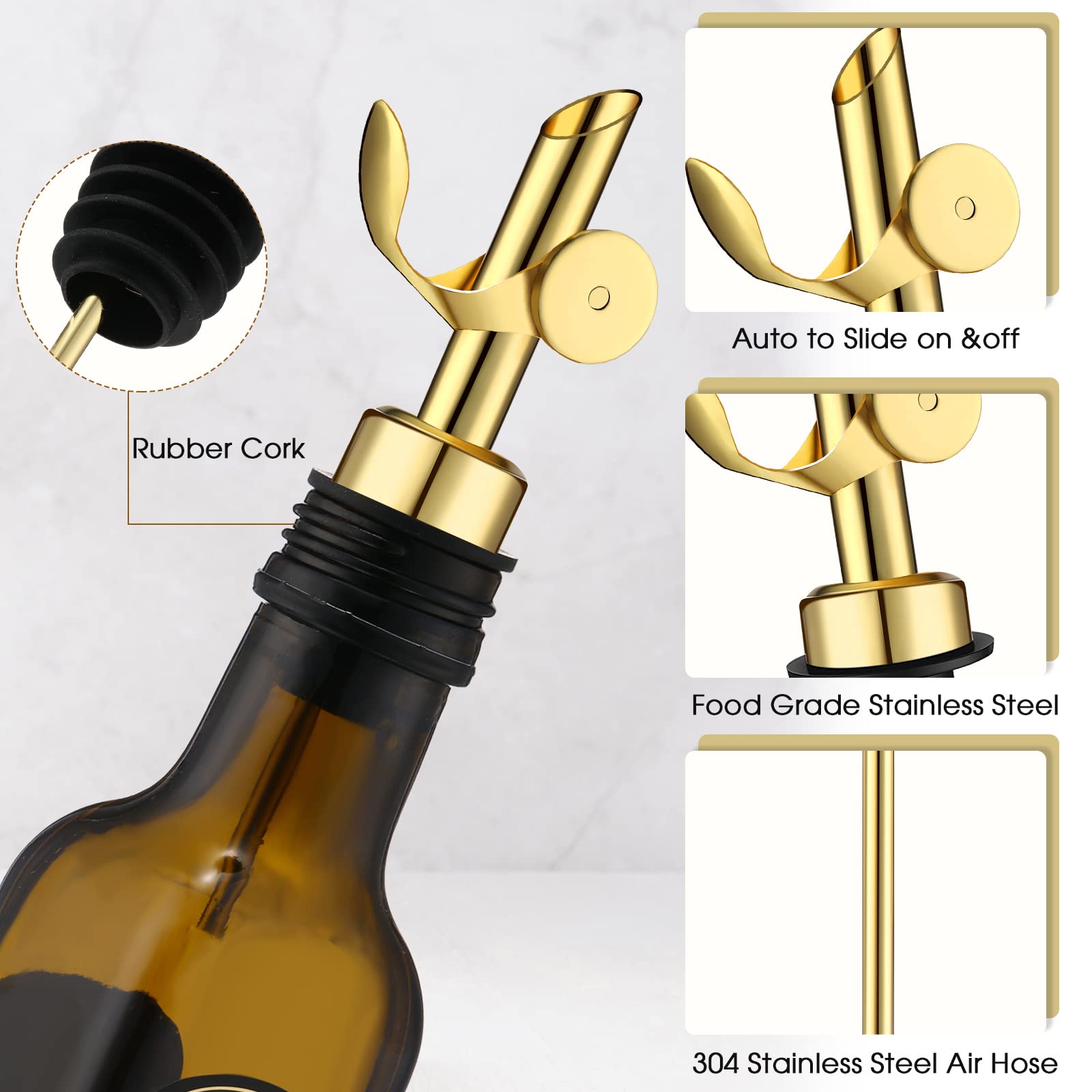 Kinlop stainless steel spouts are durable and dishwasher-safe for busy kitchens.