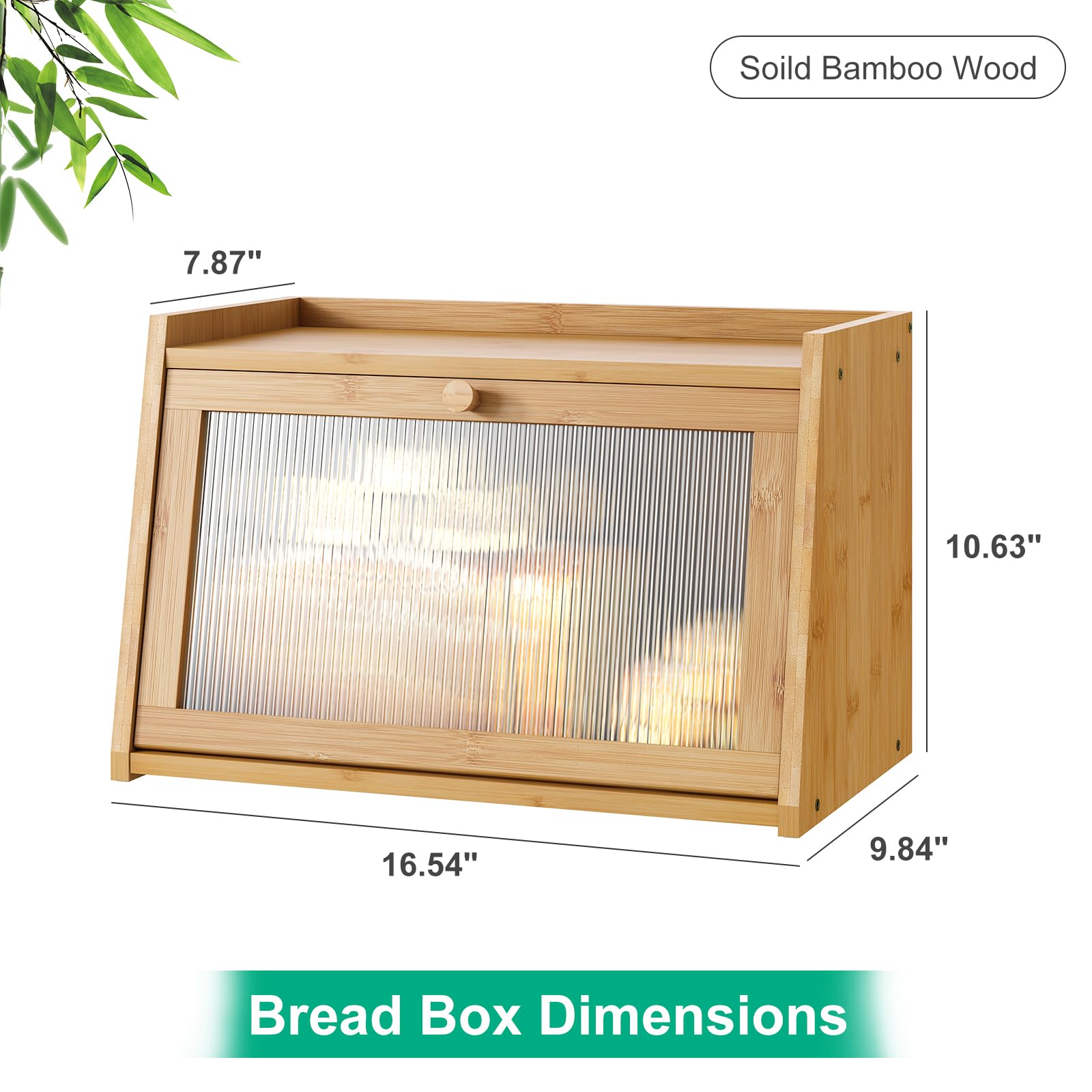 Kiplant bread box in natural bamboo finish adds farmhouse charm.