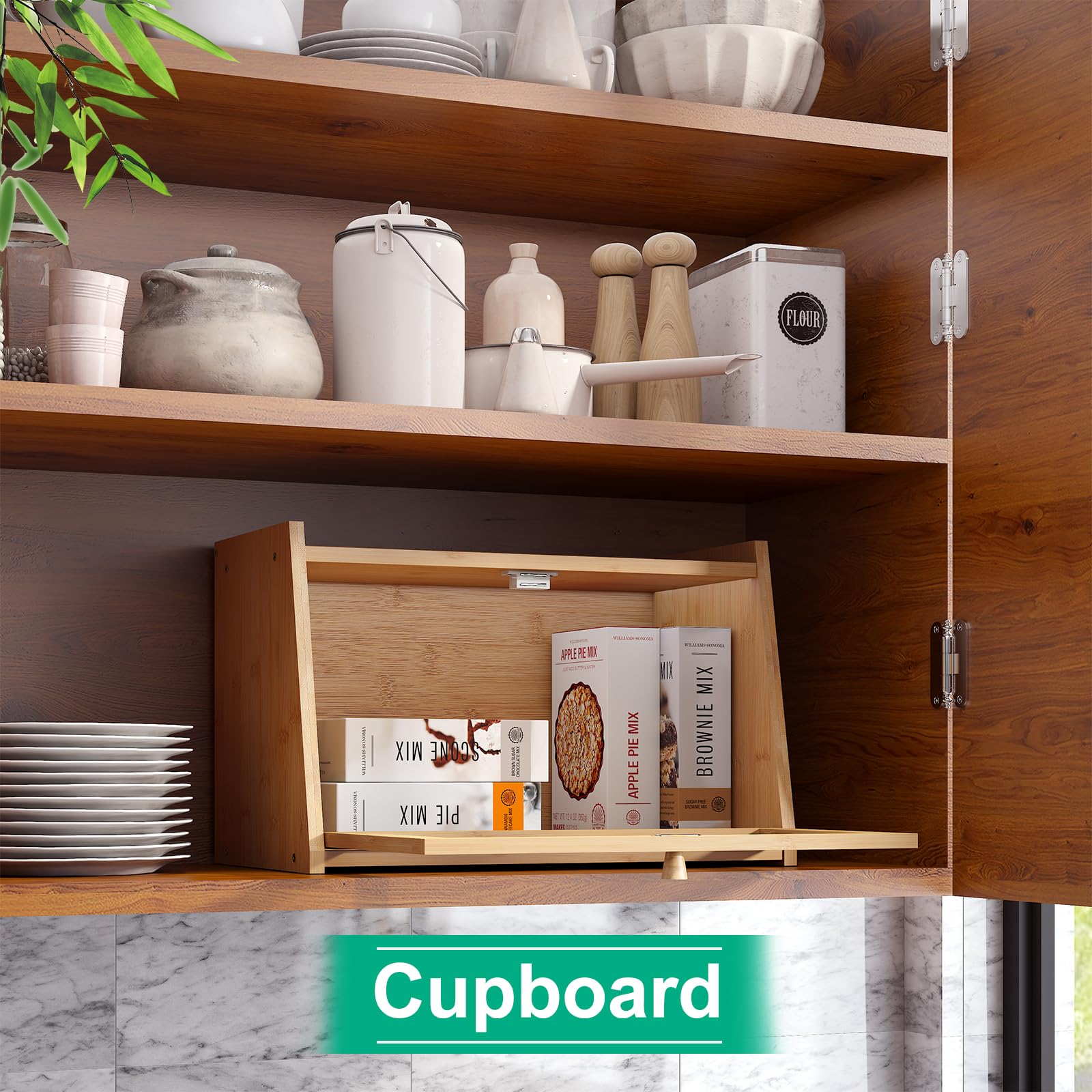 Kiplant bread box with privacy-view wavy panel for durable, visible storage.