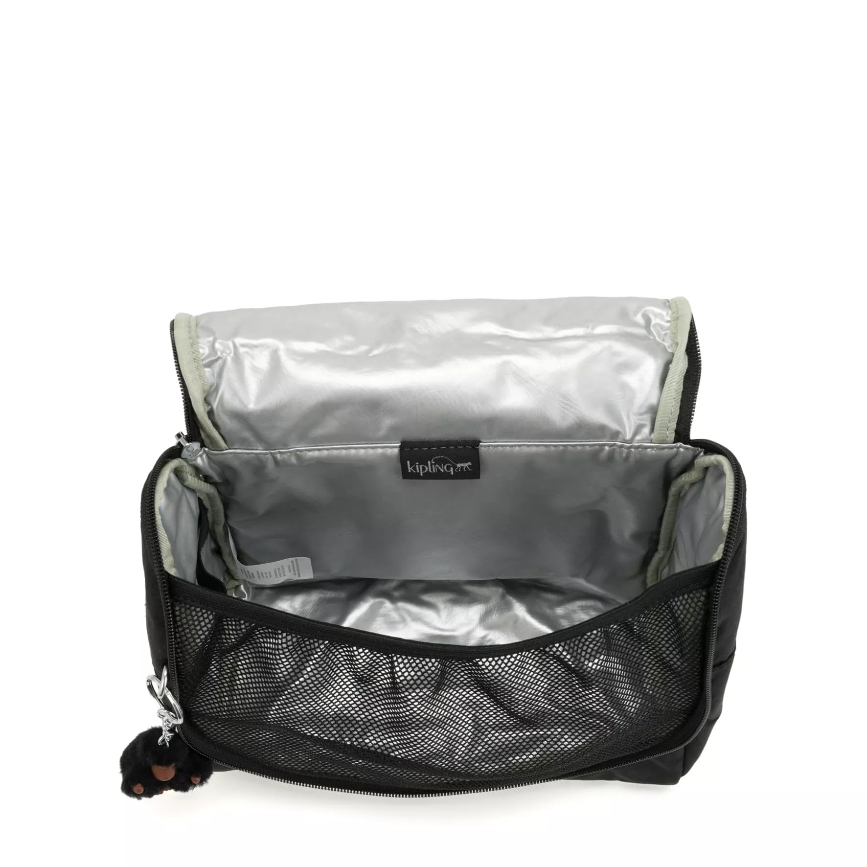 Kipling Kichirou lunch bag netted lining organized for small items.