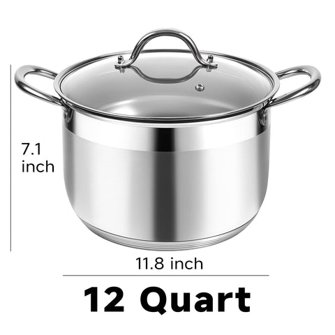 Kirecoo stockpot with five-layer base delivering even heat across batches.