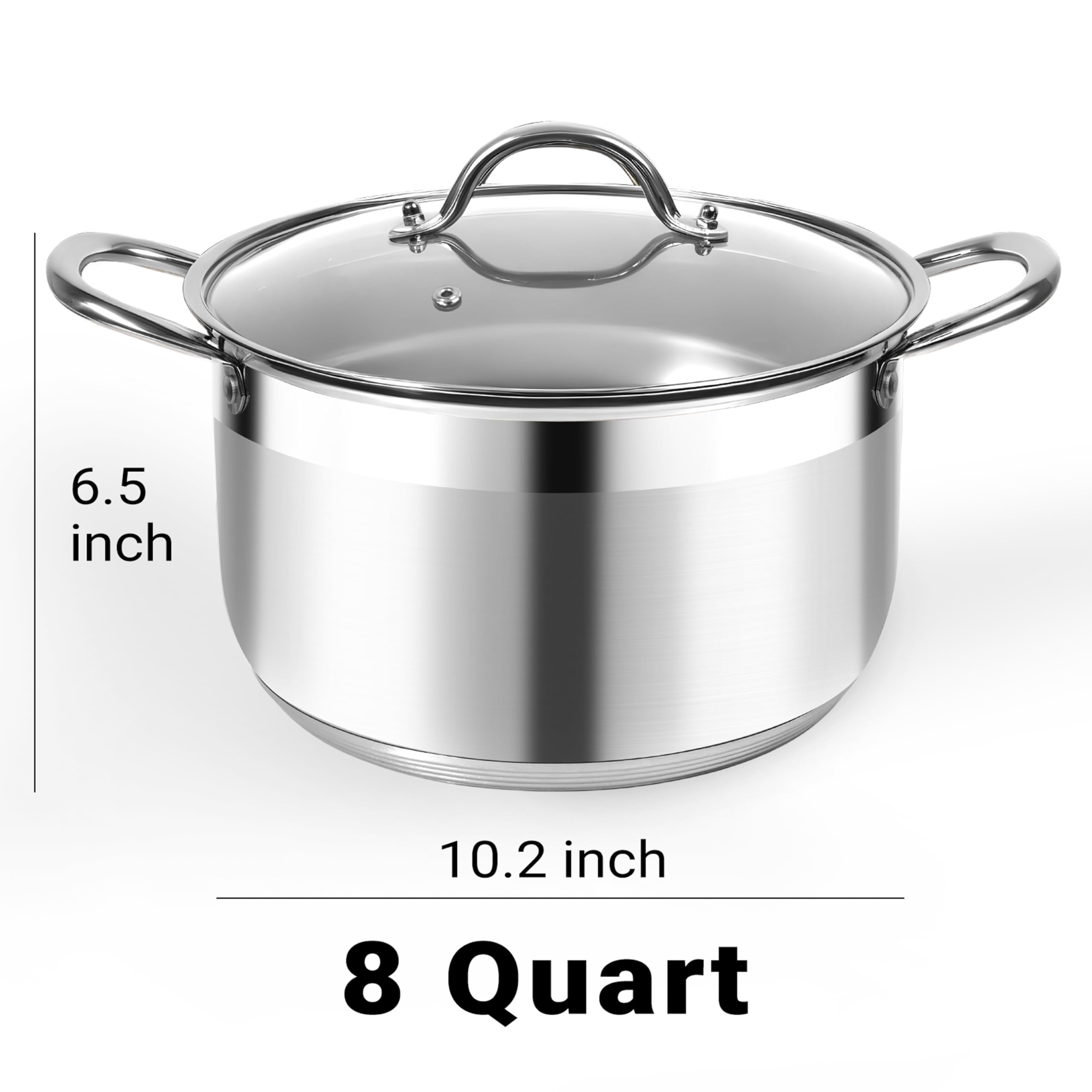 Kirecoo 5-layer bottom stockpot delivers fast, even heating