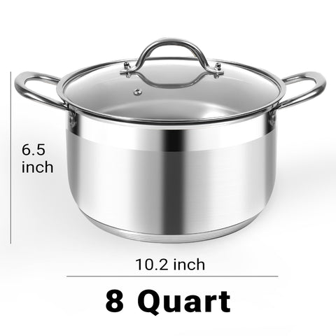 Kirecoo 5-layer bottom stockpot delivers fast, even heating