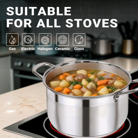 Kirecoo large-capacity pot ideal for family-size soups and pastas.