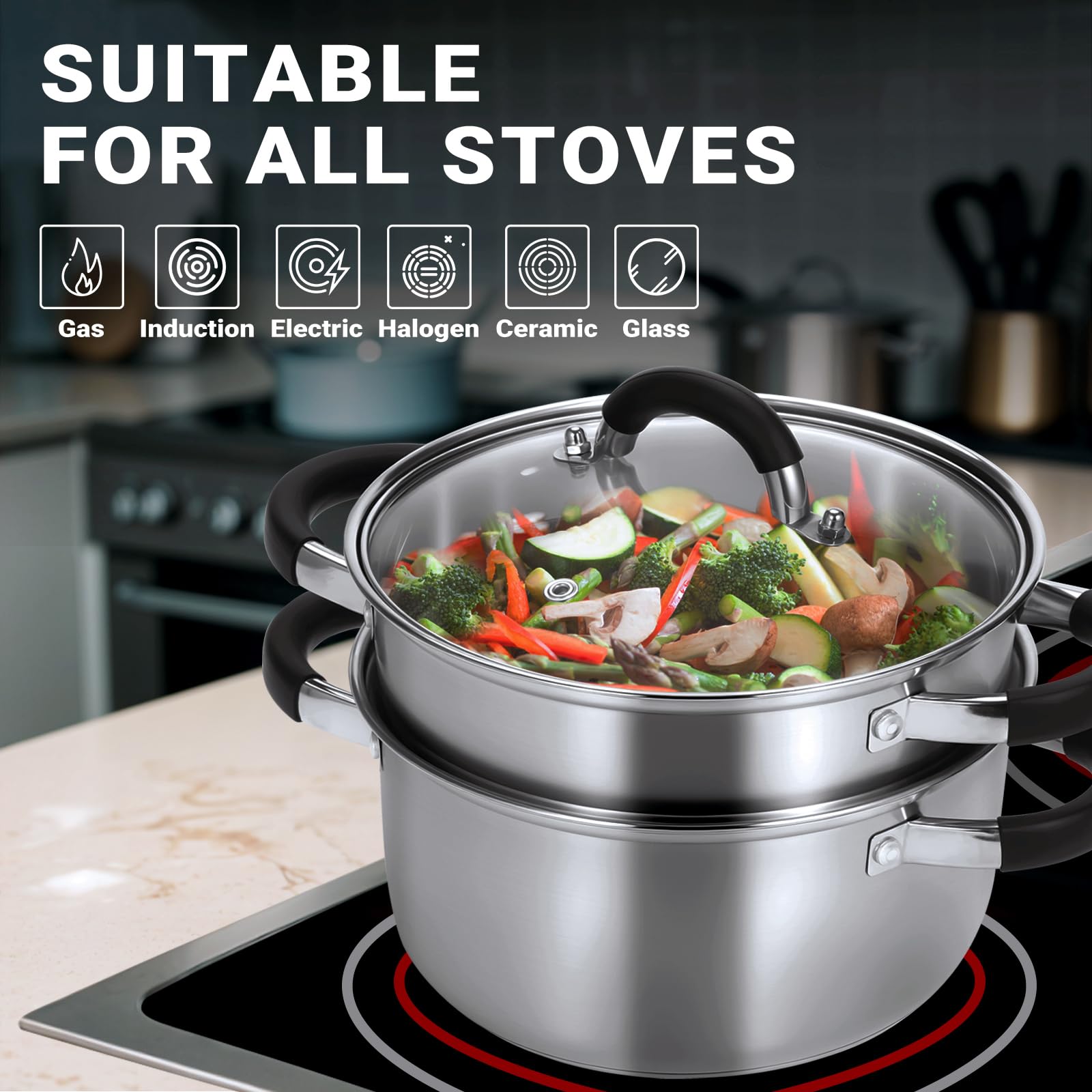 Kirecoo 3.2QT steamer is dishwasher safe for easy cleanup