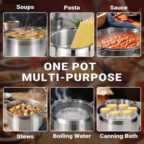 Kirecoo dishwasher-safe stockpot offers convenient cleanup after cooking.