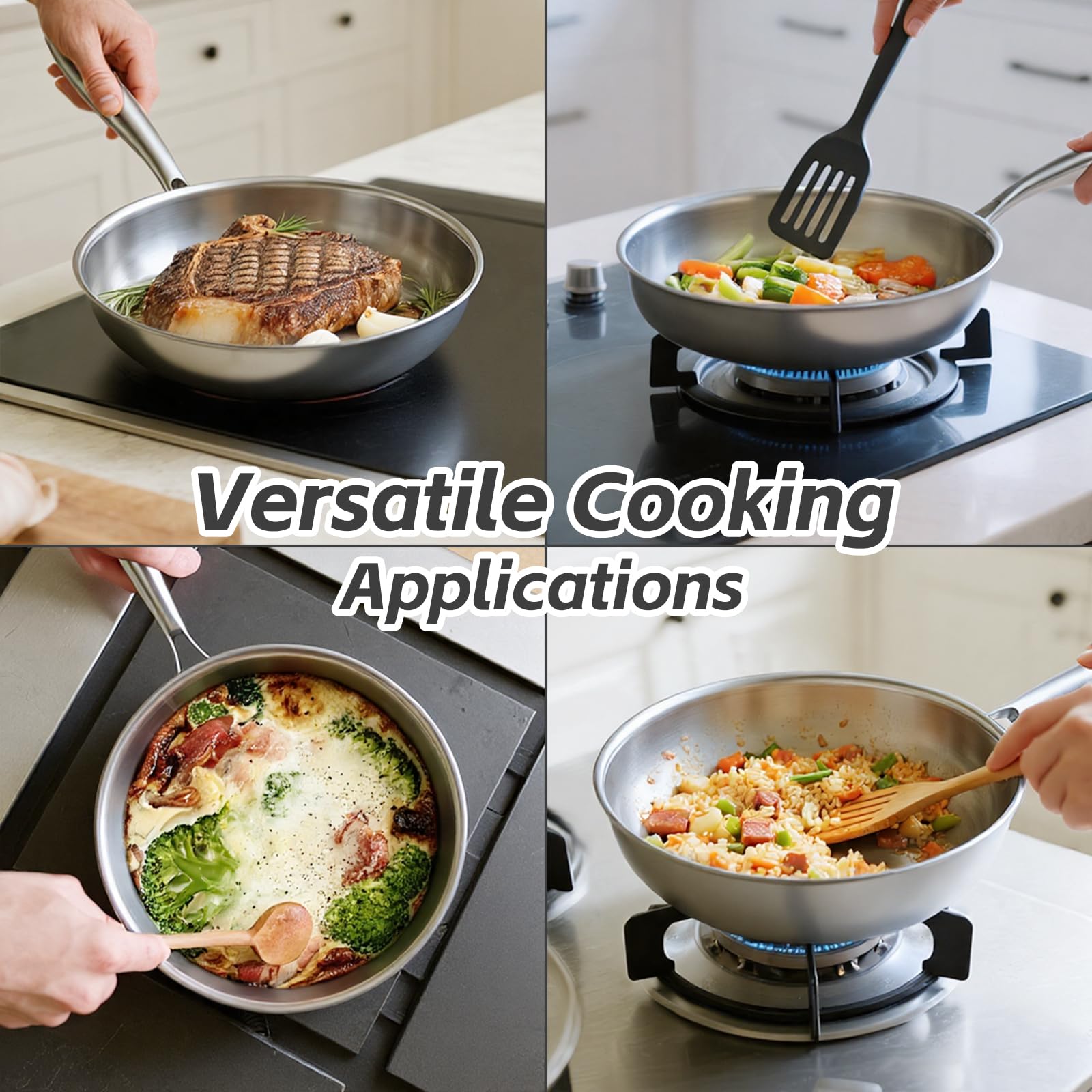 Kirecoo 12-inch pan is dishwasher safe for easy cleanup after meals.
