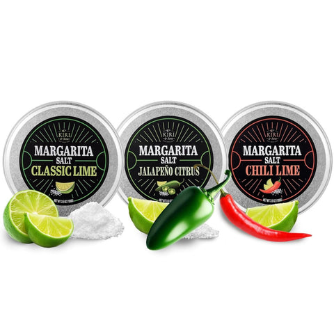 Kiri & Sons chili lime salt rimmer on glass rim for bold margaritas