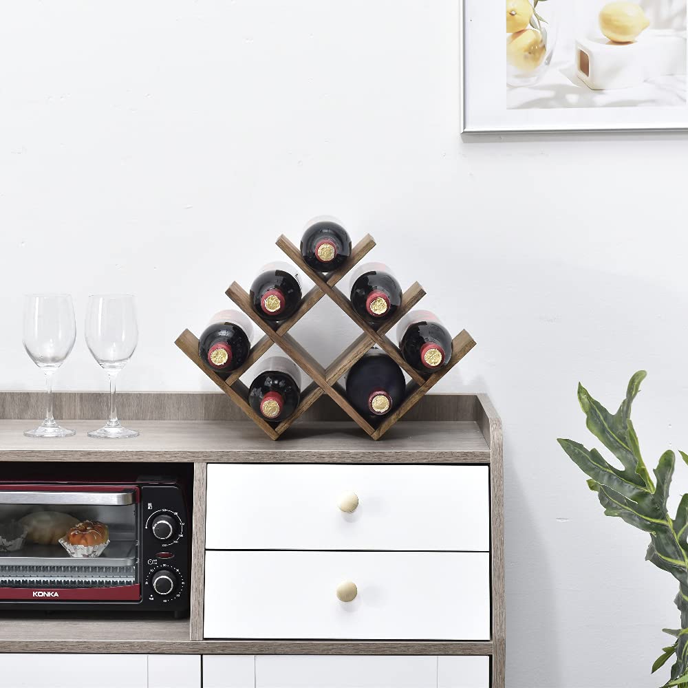 KIRIGEN dark brown wine rack ideal for bar or cabinet display
