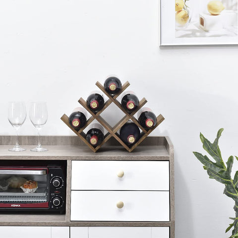 KIRIGEN dark brown wine rack ideal for bar or cabinet display