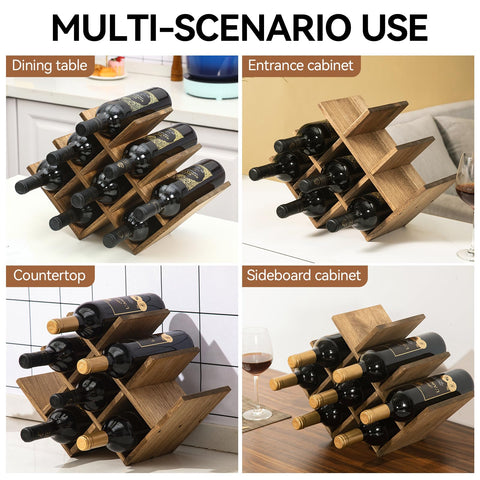 KIRIGEN wooden wine rack on countertop showing elegant grain