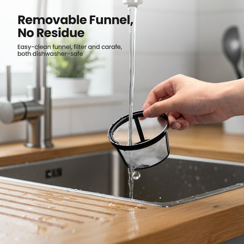 Kismile drip coffee maker anti-drip design for mess-free pouring.